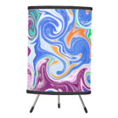 Blue and Purple Swirls Abstract    Tripod Lamp (Front)