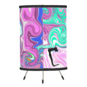 Blue and Purple Swirls Abstract    Tripod Lamp (Back)