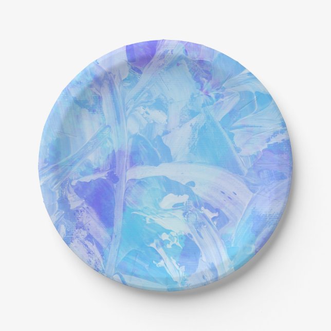 Blue and Purple Textured  Paper Plates (Front)