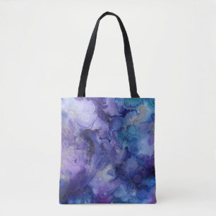 blue and purple  tote bag