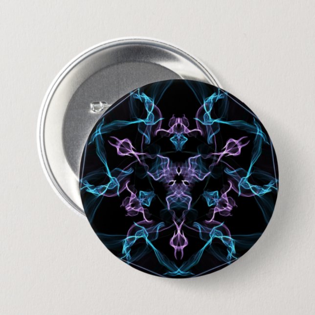 Blue and Purple Triangle Mandala Button (Front & Back)