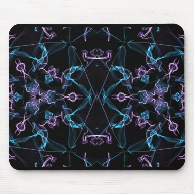 Blue and Purple Triangle Mandala Mouse Pad (Front)
