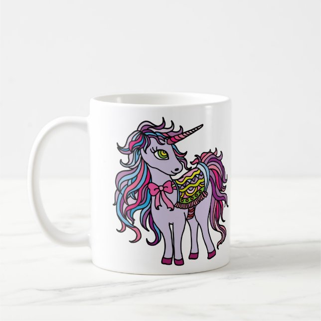 Blue and Purple Unicorn Coffee Mug (Left)