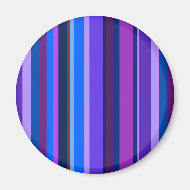Blue and purple vertical stripes magnet (Front)