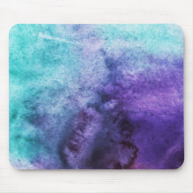 Blue and Purple Watercolor Mousepad (Front)