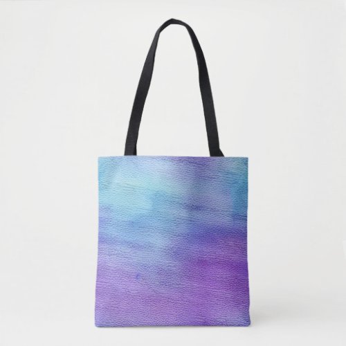 Blue and Purple Watercolor Ombre Tote Bag