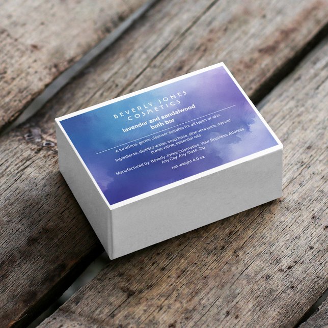 Blue and Purple watercolor soap box label (Creator Uploaded)