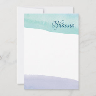 Blue and Purple Watercolor Wash Note Card