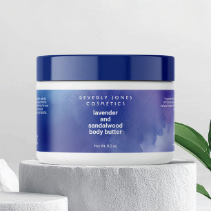 Blue and Purple  Waterproof Wrap Around Jar Label