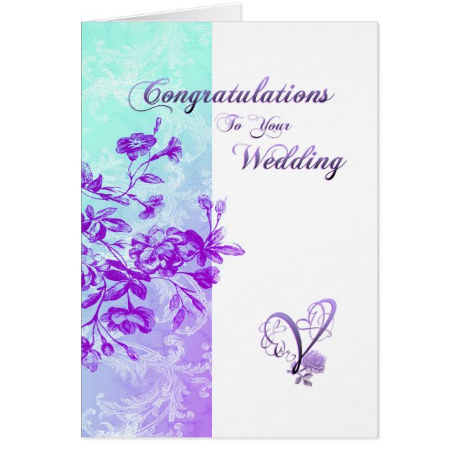 Blue and Purple Wedding Cards (Front)