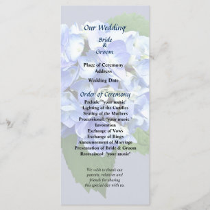 Blue and Purple Wedding Program