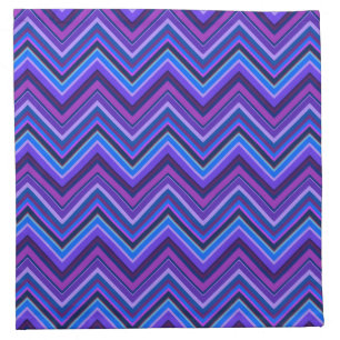 Blue and purple zigzag stripes cloth napkin