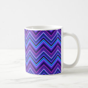 Blue and purple zigzag stripes coffee mug