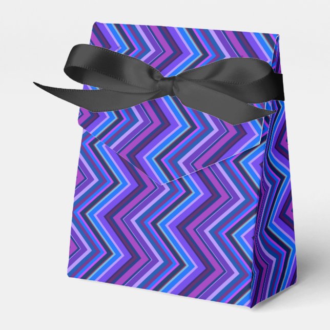 Blue and purple zigzag stripes favor boxes (Front Side)