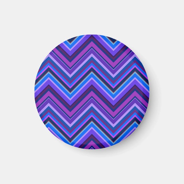 Blue and purple zigzag stripes magnet (Front)