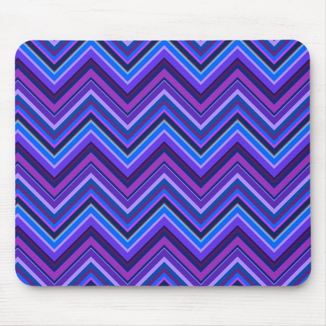 Blue and purple zigzag stripes mouse pad (Front)