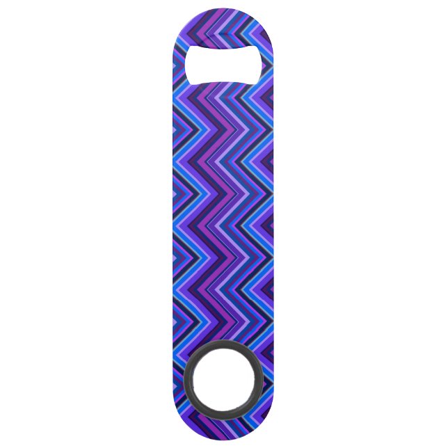Blue and purple zigzag stripes speed bottle opener (Front)