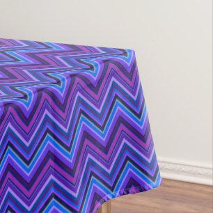 Blue and purple zigzag stripes tablecloth