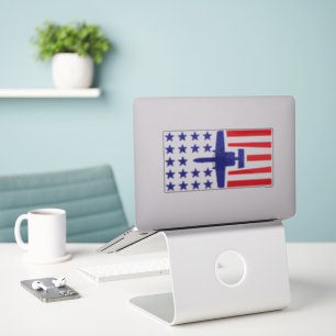 Blue and Red A-10 Stars and Stripes Sticker