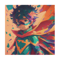 Blue and Red Anime Superhero Boy