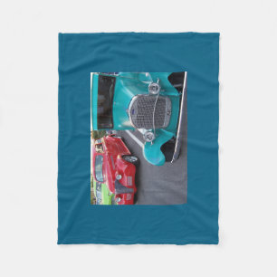Blue and Red Antique Cars Fleece Blanket