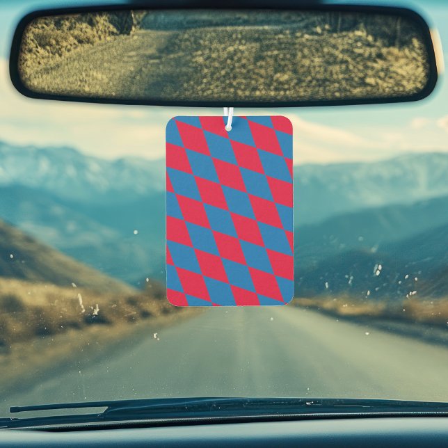 Blue and Red Bavaria Diamond Flag Pattern Air Freshener (Creator Uploaded)