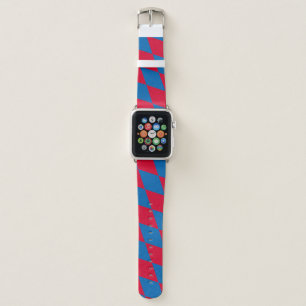 Blue and Red Bavaria Diamond Flag Pattern Apple Watch Band