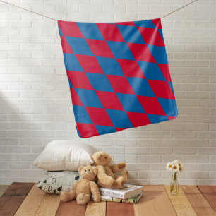 Blue and Red Bavaria Diamond Flag Pattern Baby Blanket