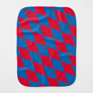 Blue and Red Bavaria Diamond Flag Pattern Baby Burp Cloth