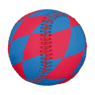 Blue and Red Bavaria Diamond Flag Pattern Baseball