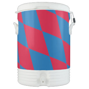 Blue and Red Bavaria Diamond Flag Pattern Beverage Cooler