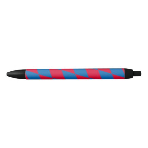 Blue and Red Bavaria Diamond Flag Pattern Black Ink Pen