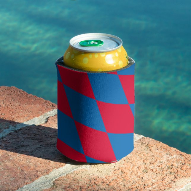 Blue and Red Bavaria Diamond Flag Pattern Can Cooler (In Situ Pool)