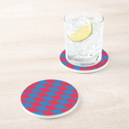 Blue and Red Bavaria Diamond Flag Pattern Coaster