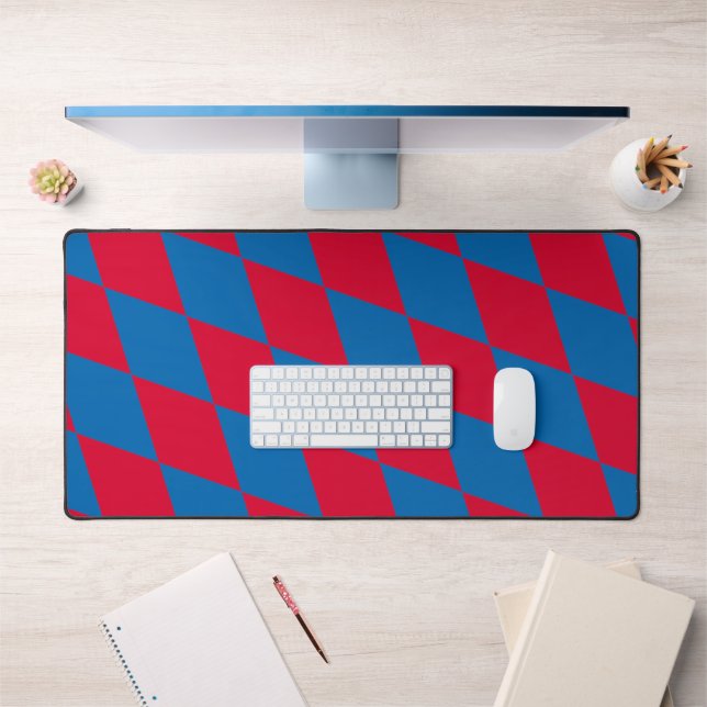 Blue and Red Bavaria Diamond Flag Pattern Desk Mat (Office 1)