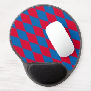 Blue and Red Bavaria Diamond Flag Pattern Gel Mouse Pad