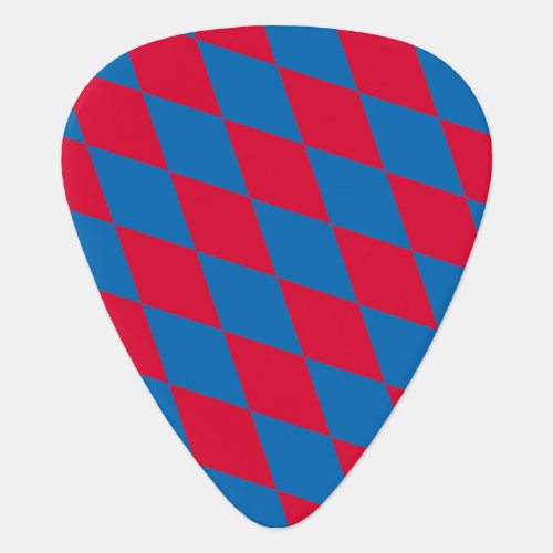 Blue and Red Bavaria Diamond Flag Pattern Guitar Pick