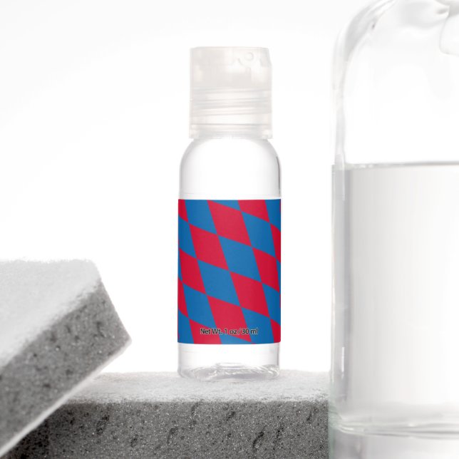 Blue and Red Bavaria Diamond Flag Pattern Hand Sanitizer (Insitu)