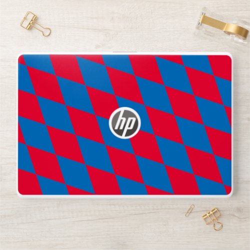 Blue and Red Bavaria Diamond Flag Pattern HP Laptop Skin