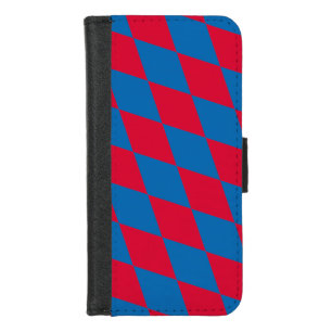 Blue and Red Bavaria Diamond Flag Pattern iPhone 8/7 Wallet Case