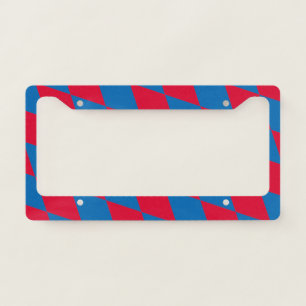 Blue and Red Bavaria Diamond Flag Pattern License Plate Frame