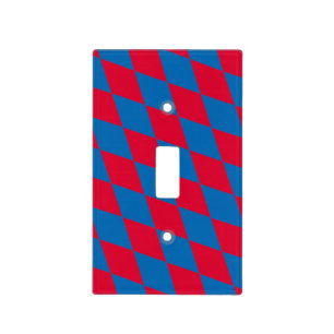 Blue and Red Bavaria Diamond Flag Pattern Light Switch Cover
