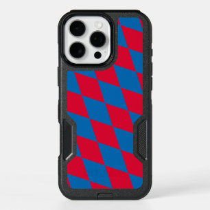Blue and Red Bavaria Diamond Flag Pattern iPhone 16 Pro Max Case