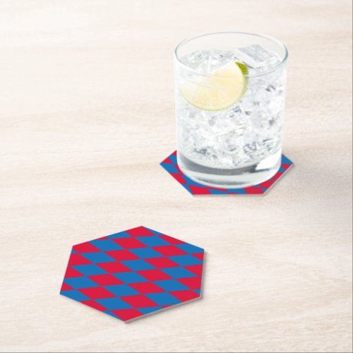 Blue and Red Bavaria Diamond Flag Pattern Paper Coaster