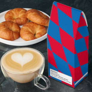 Blue and Red Bavaria Diamond Flag Pattern Roasted Coffee