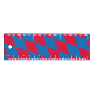 Blue and Red Bavaria Diamond Flag Pattern Ruler