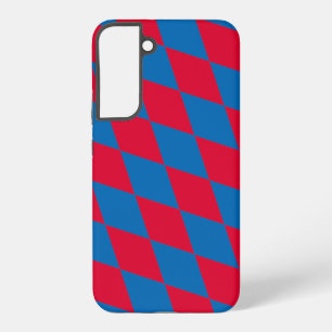 Blue and Red Bavaria Diamond Flag Pattern Samsung Galaxy S22+ Case