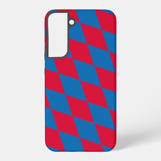Blue and Red Bavaria Diamond Flag Pattern Samsung Galaxy Case (Back)