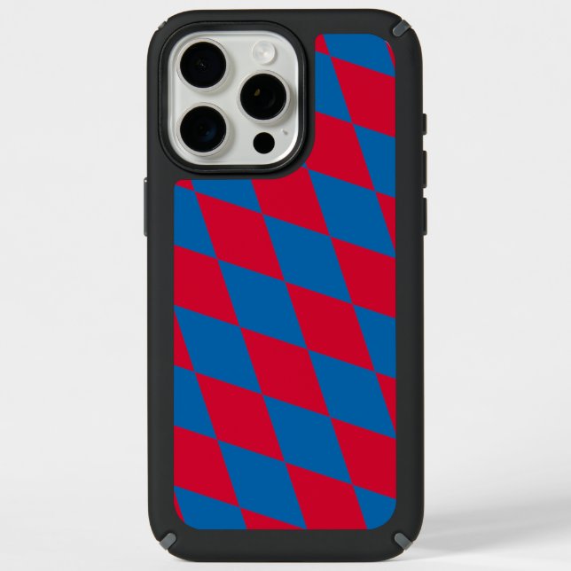 Blue and Red Bavaria Diamond Flag Pattern Speck iPhone Case (Front)
