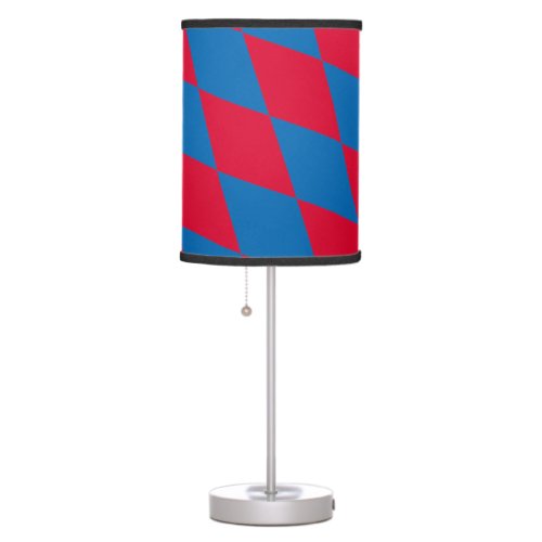 Blue and Red Bavaria Diamond Flag Pattern Table Lamp